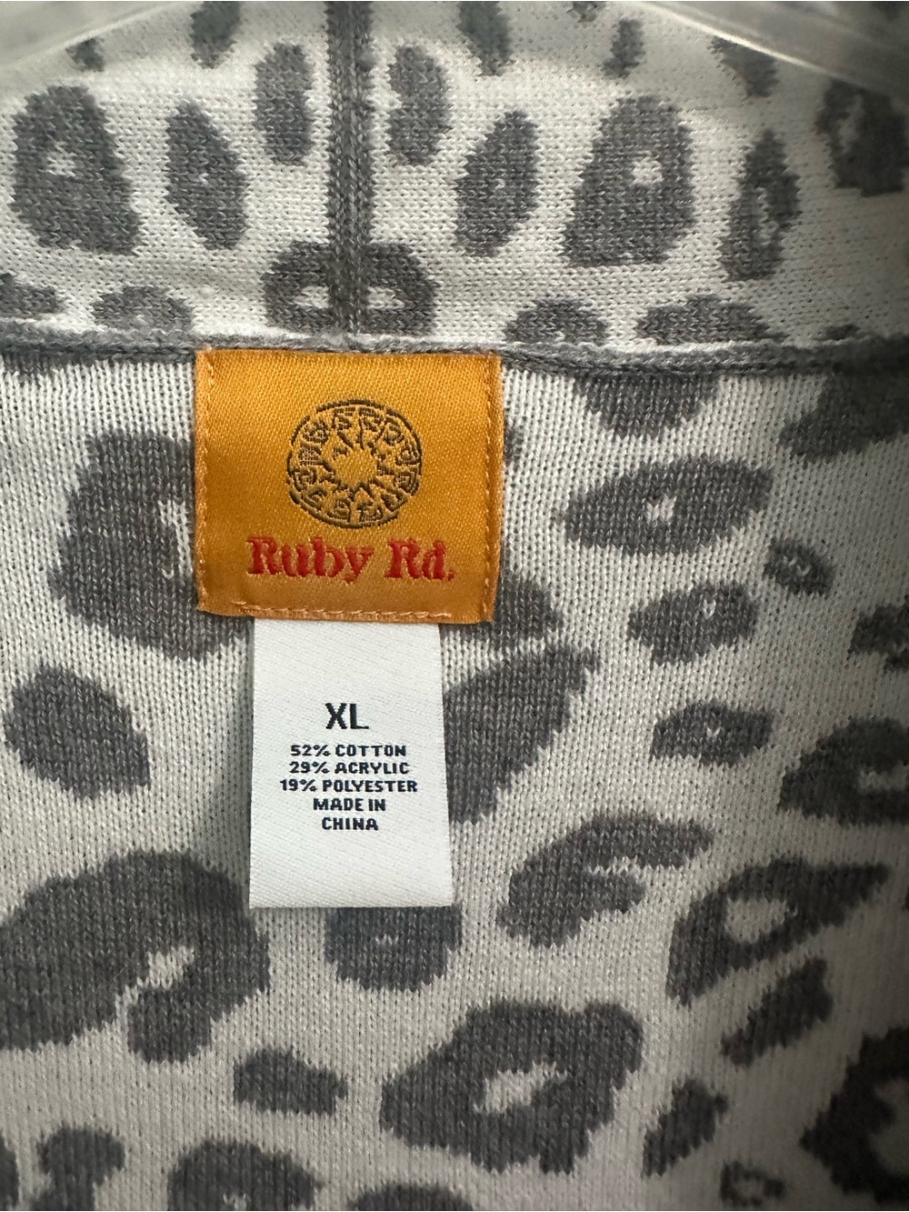 Ruby Rd. Gray & White Leopard Open-Front Cardigan - Picture 2 of 5